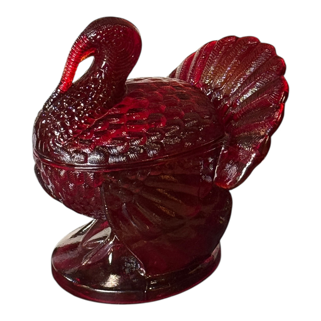 Vintage L.E Smith Covered Ruby Turkey