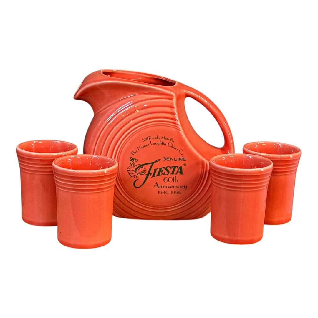 Fiesta Persimmon 60th Anniversary Water Pitcher Set