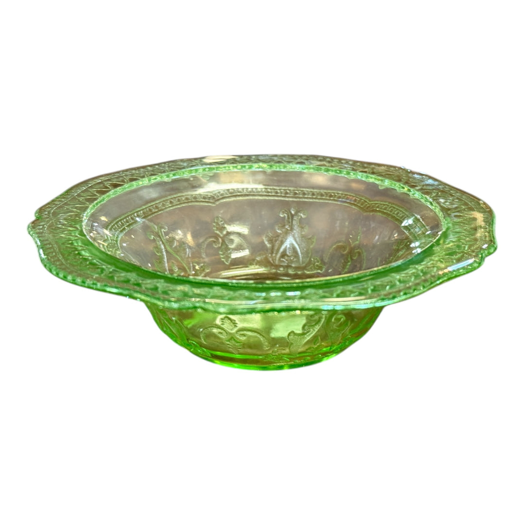 Vintage Patricia Green Uranium Glass Cereal Bowl