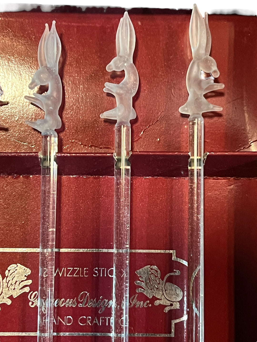 Vintage Glass Swizzle Stick Set