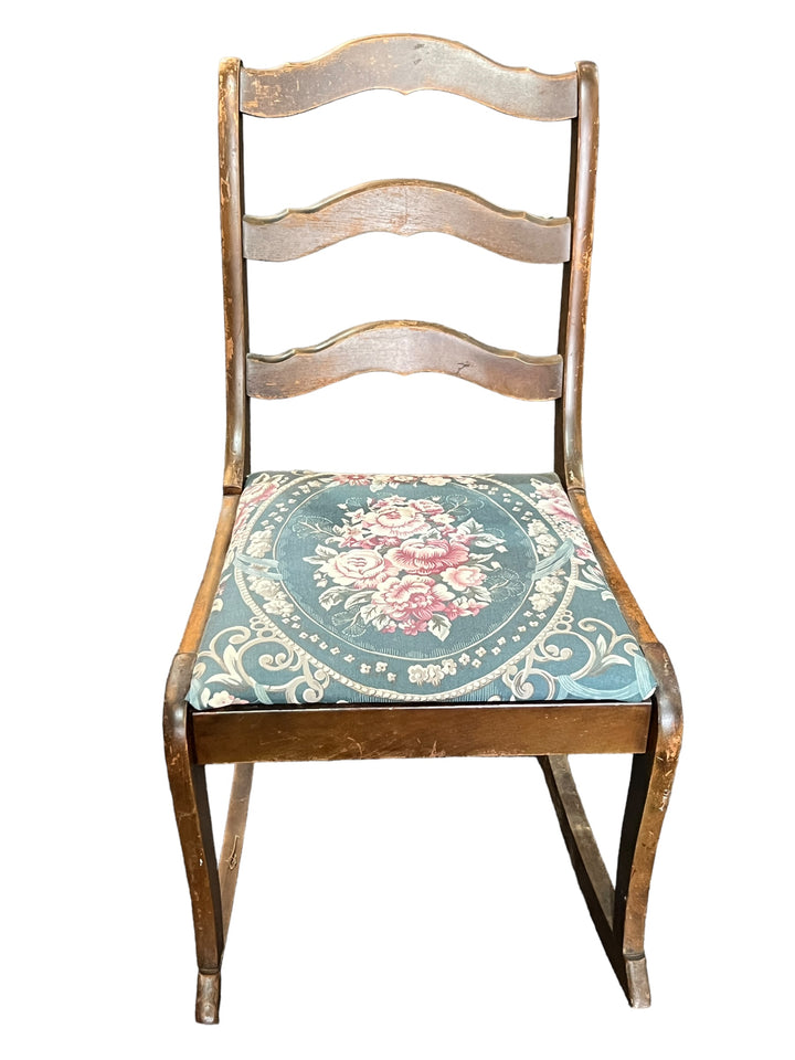 Wooden Rocking Chair Needlepoint Seat  PICKUP ONLY