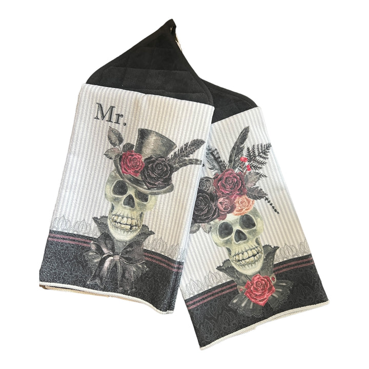 Handmade Hanging Towel - Mr/Mrs Skeleton Pair