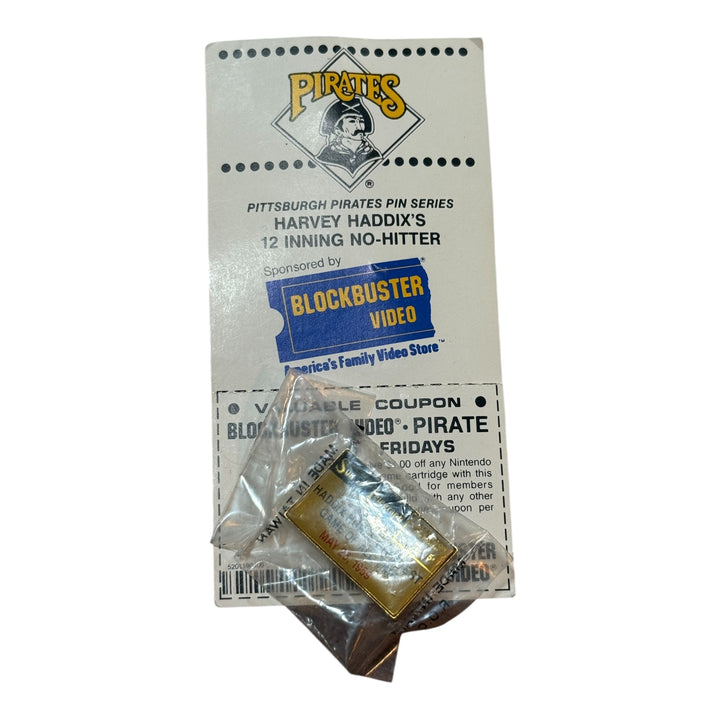 Pittsburgh Pirates Giveaway Blockbuster Harvey Haddix Pin