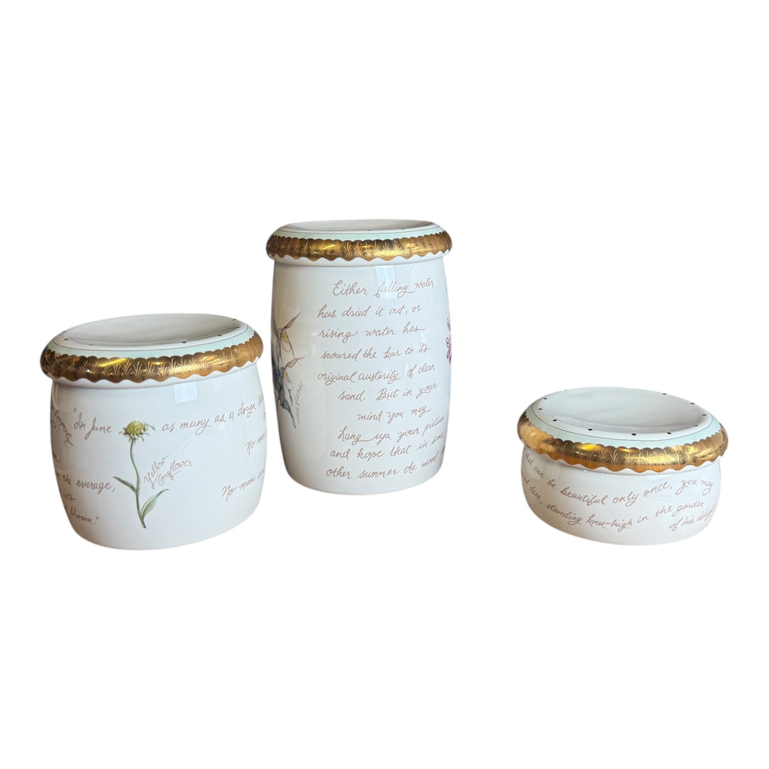 Rare Kohler K-14181-WF Prairie Flowers Canisters