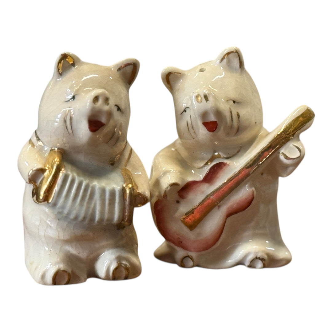 Salt and Pepper Shakers - Pigs Playing Instruments