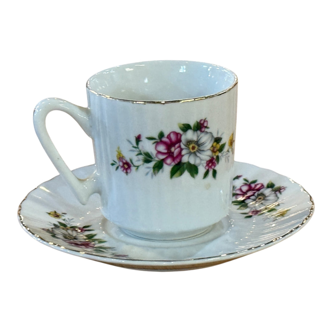 Floral Demitasse Cup and Saucer