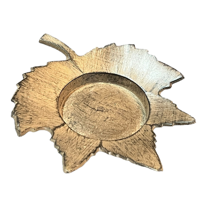 Metal Leaf Candle Holder