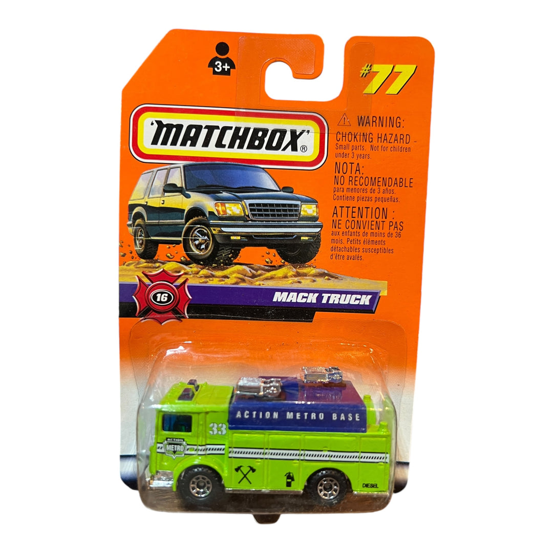 MatchBox in - Series 16 - #77 - Mack Auxiliary Power Truck - Green