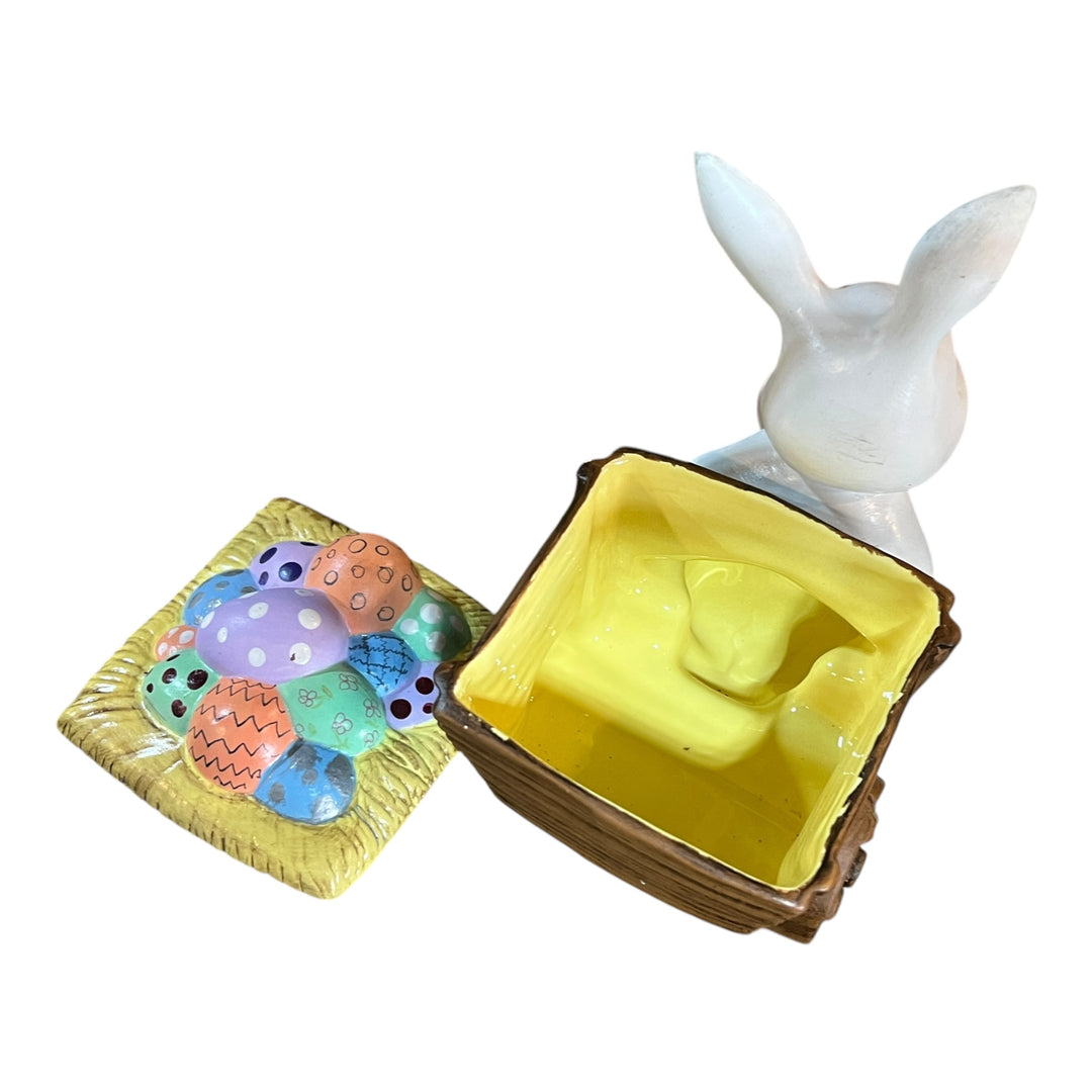 Easter - Ceramic Bunny With Wagon