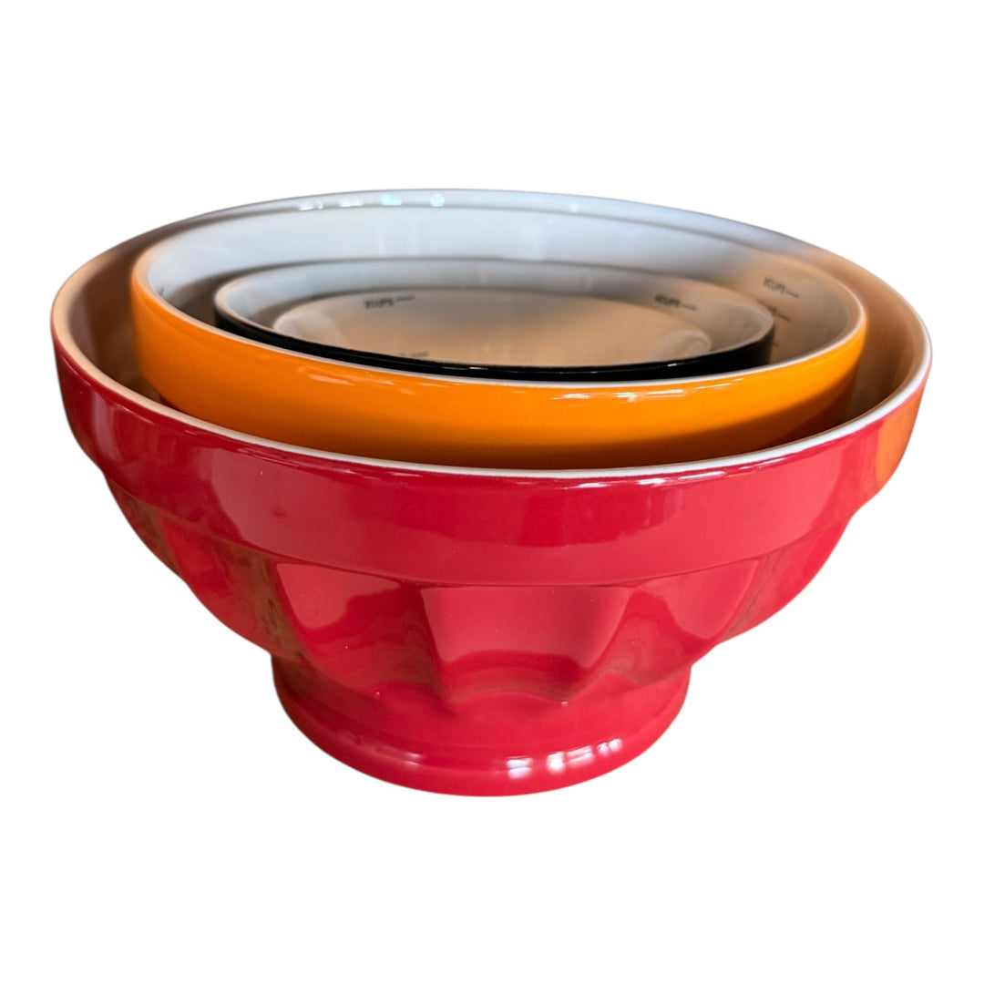 JCP Home Cooks Ceramic Measuring / Nesting Bowl Set