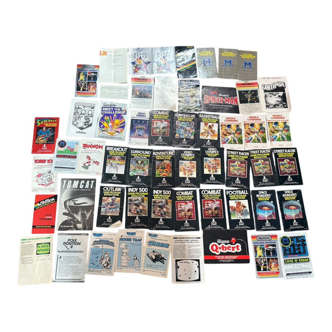 Mixed Lot of Atari, Coleco Vision, Intellivision Inserts / Instructions / Boxes