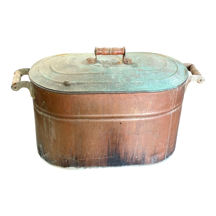 Antique Copper Tub / Wooden Handles