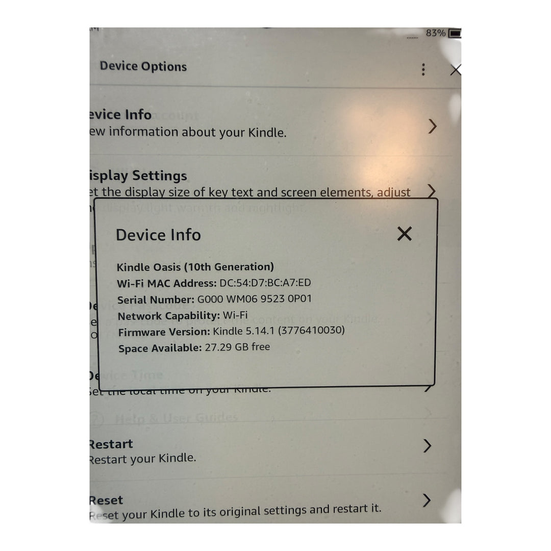 Amazon Kindle Oasis 7 inch 32gb 10th gen - S8IN40