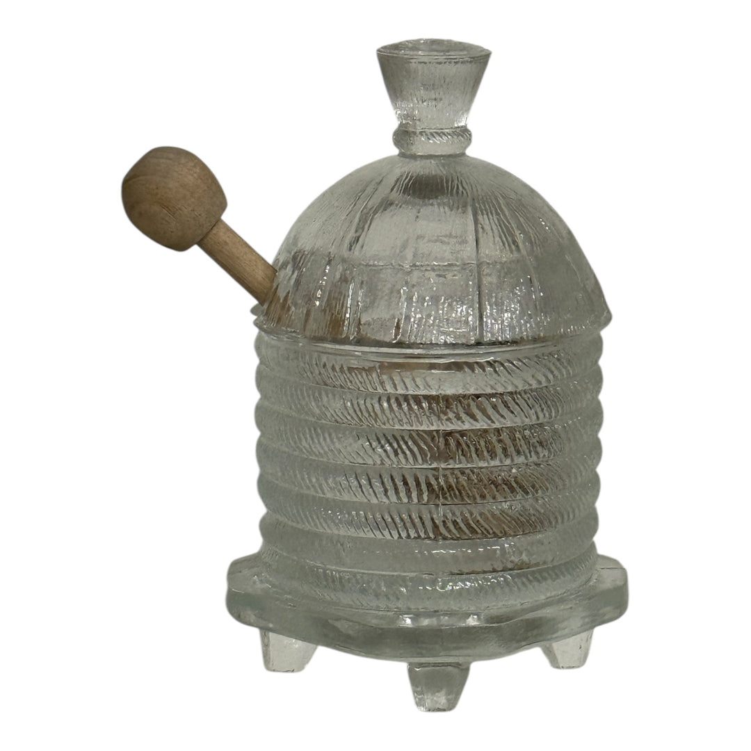 Vintage L. E. Smith Glass Beehive Honey Pot with Lid