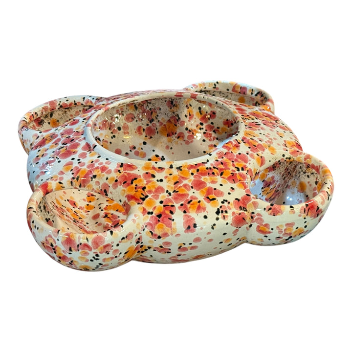 Splatterware Succulent / Strawberry Pot with Base