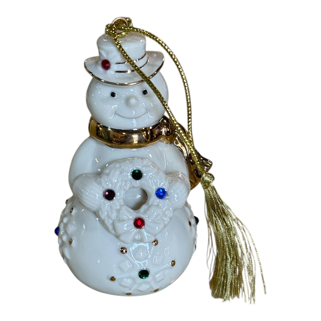 Lenox Holiday Gems Jeweled Snowman Porcelain Ornament