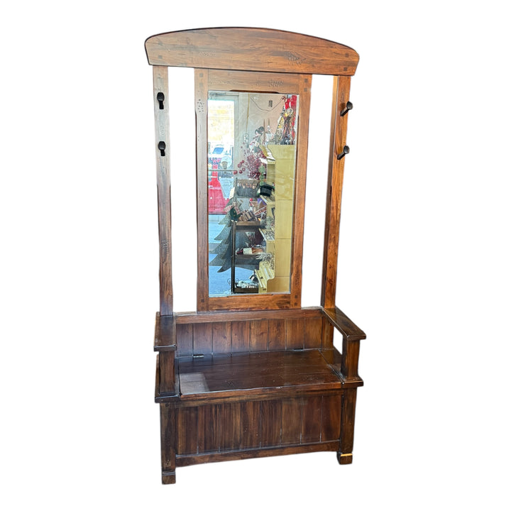 Pemberly Row 78" 4 Hook Farmhouse Wood Hat Hall Tree  PICKUP ONLY