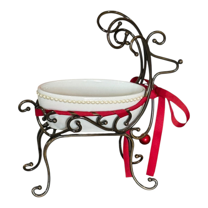 Wrought Iron Reindeer Bowl Holder