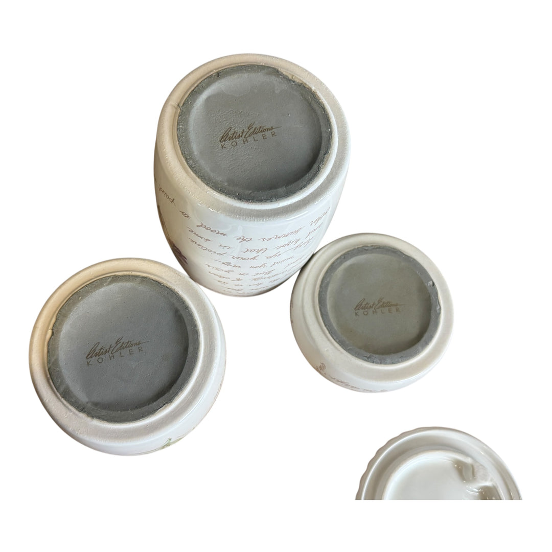 Rare Kohler K-14181-WF Prairie Flowers Canisters