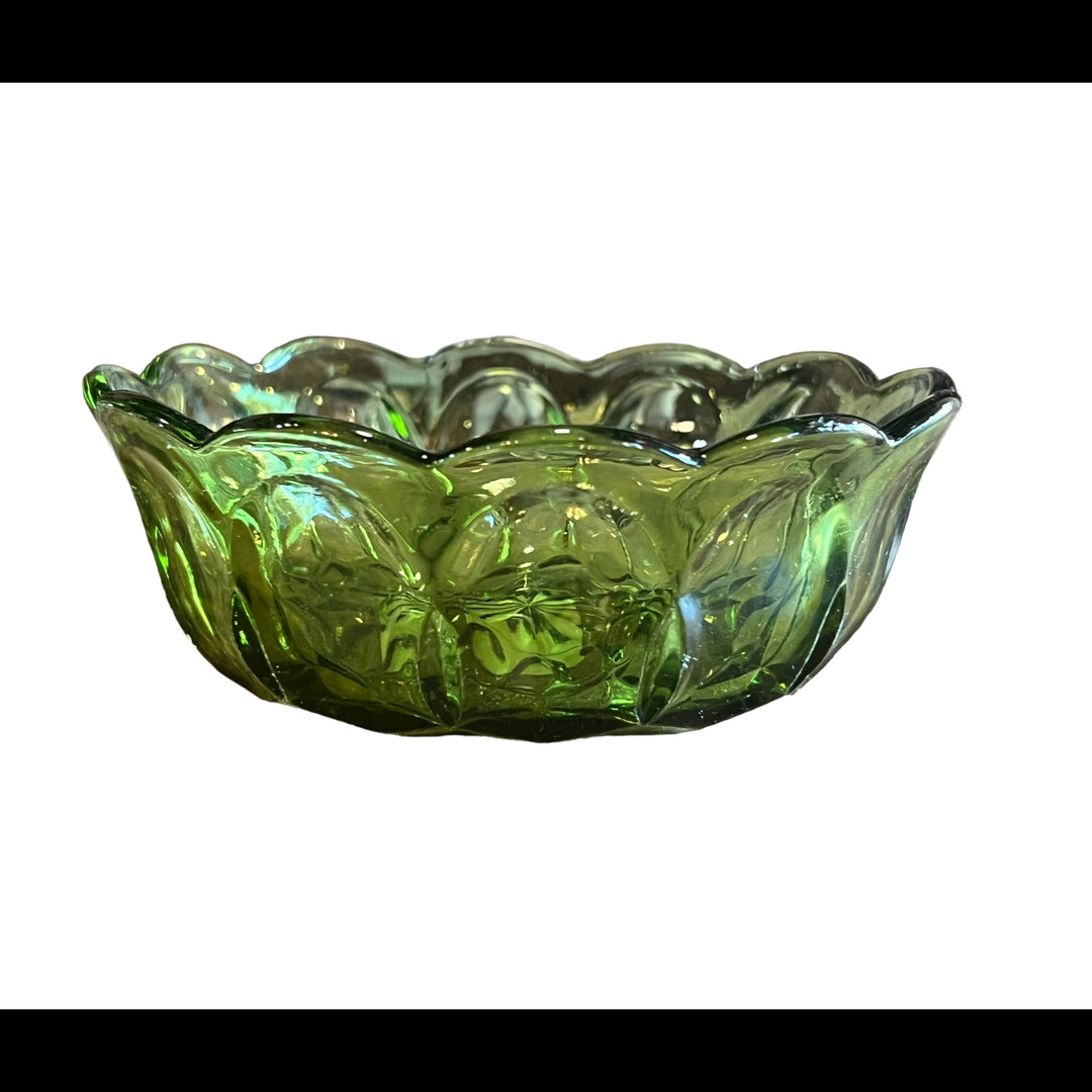 Vintage Green Scalloped Bowl