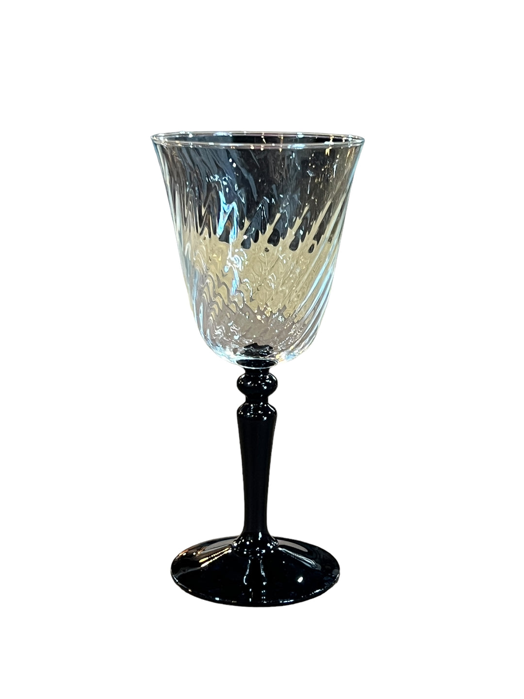 Luminarc France Swirl Glass Black Stem Wine Glass