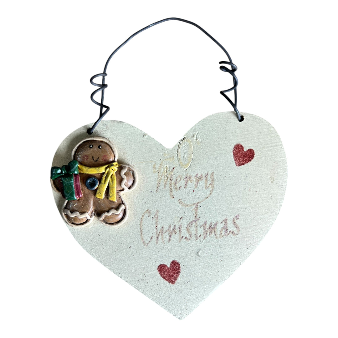 Wooden Merry Christmas Heart