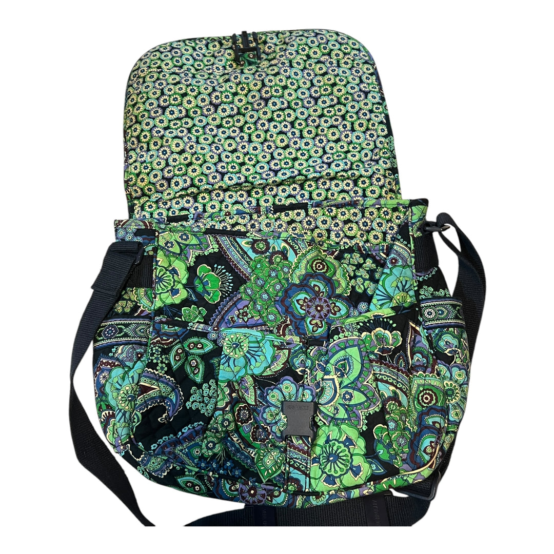 Vera Bradley  Blue Rhapsody Green Messenger Bag