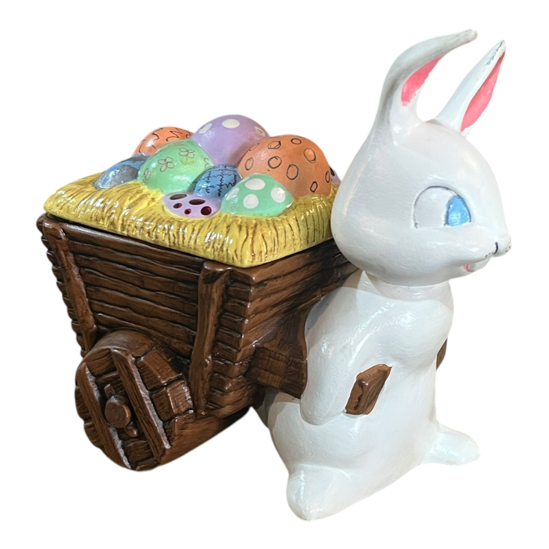 Easter - Ceramic Bunny With Wagon