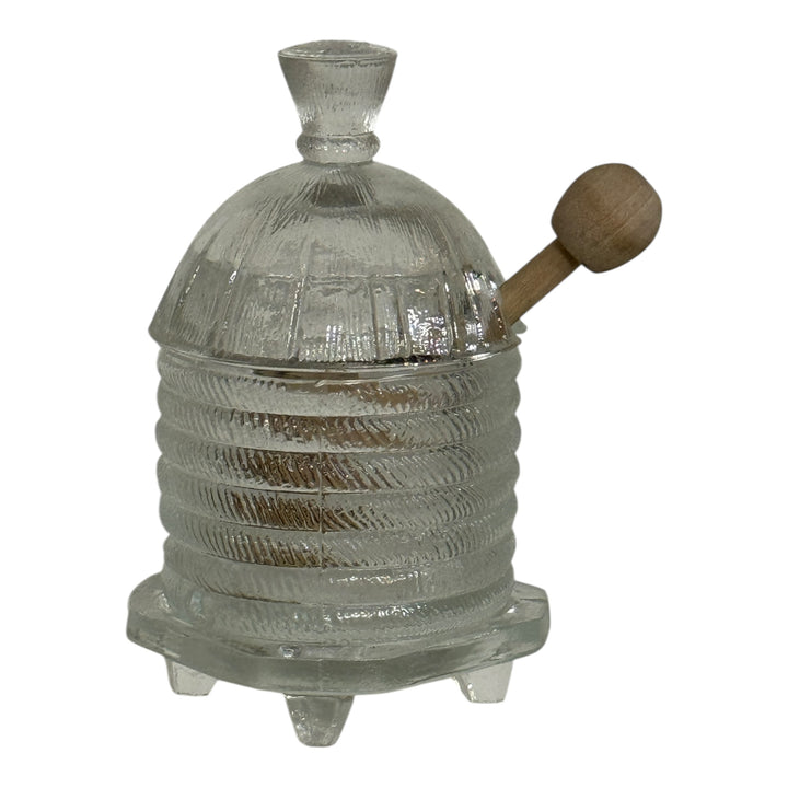 Vintage L. E. Smith Glass Beehive Honey Pot with Lid