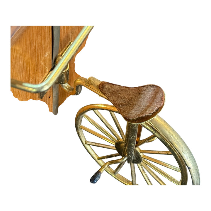 Vintage Brass and Wood "Ice Cycle" Ice Bucket Cooler Trolley Cart