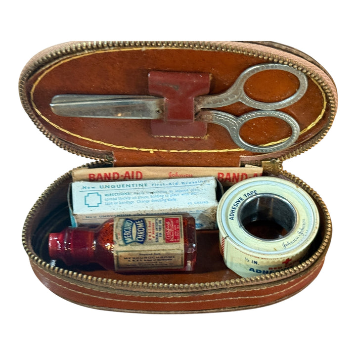 Vintage First Aid Kit in Small Zippered Case
