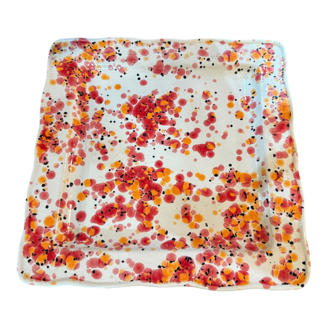 Splatterware Succulent / Strawberry Pot with Base