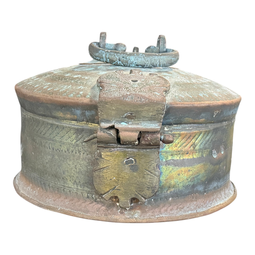 Antique Indian Brass Chapati Box