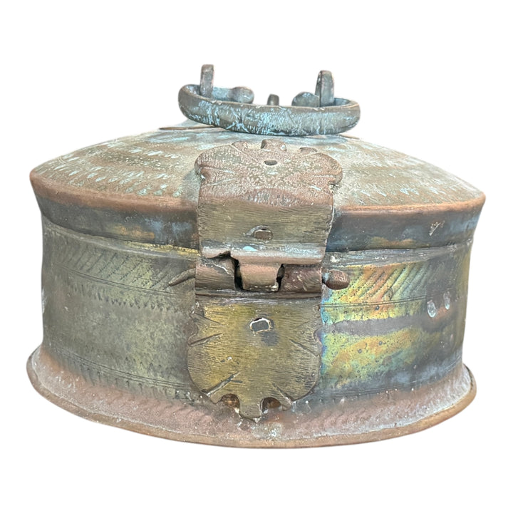 Antique Indian Brass Chapati Box