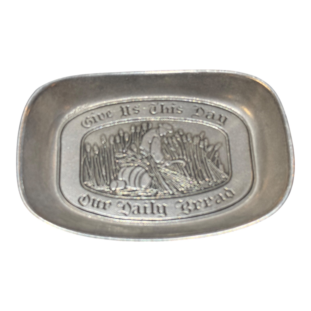 Give Us This Day Our Daily Bread Plate Wilton RWP Silver Pewter Platter