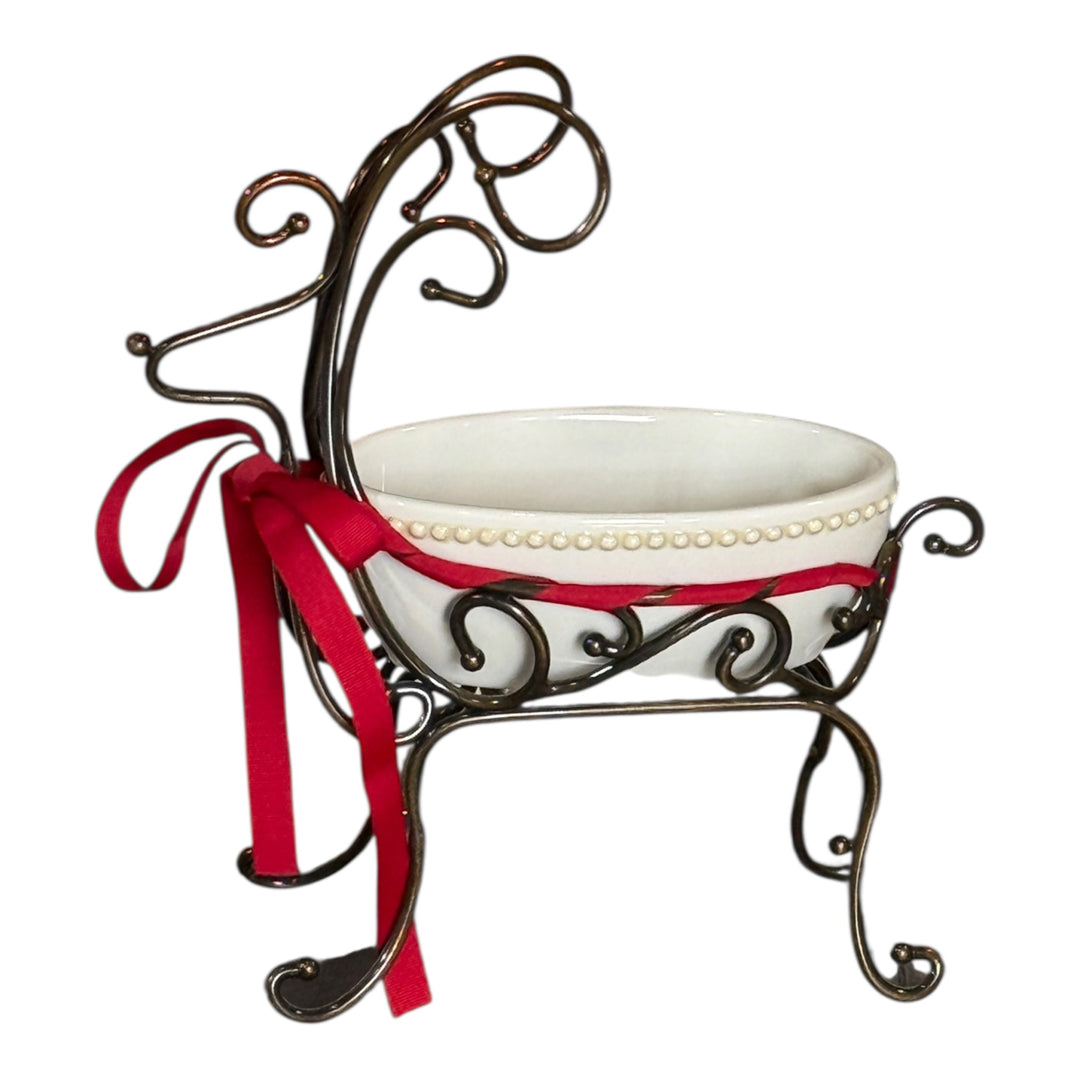 Wrought Iron Reindeer Bowl Holder