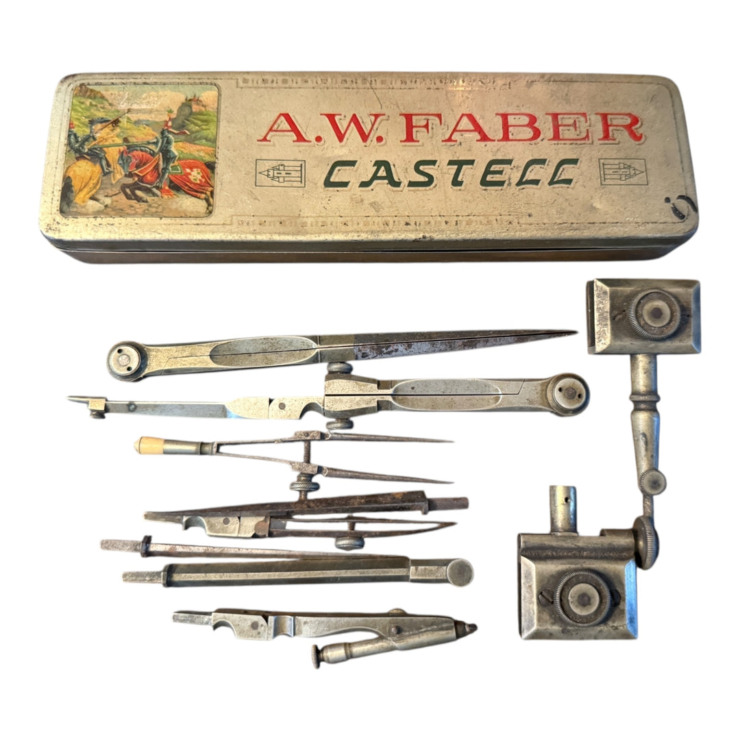 Antique Trammels for Beam Compass Boxed French Architectural Drawing Tools