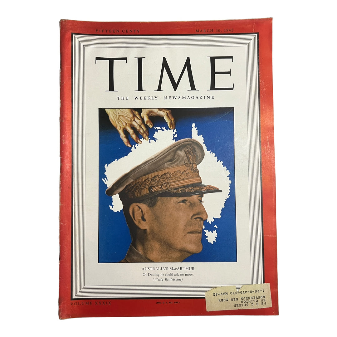 Time Magazine - March 30, 1942 Australia's MacArthur