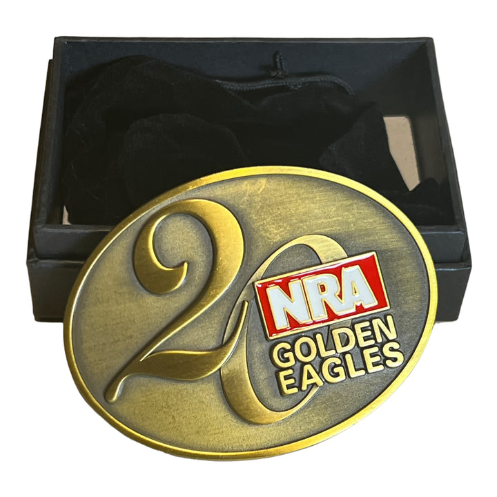 NRA 20 Golden Eagle Belt Buckle