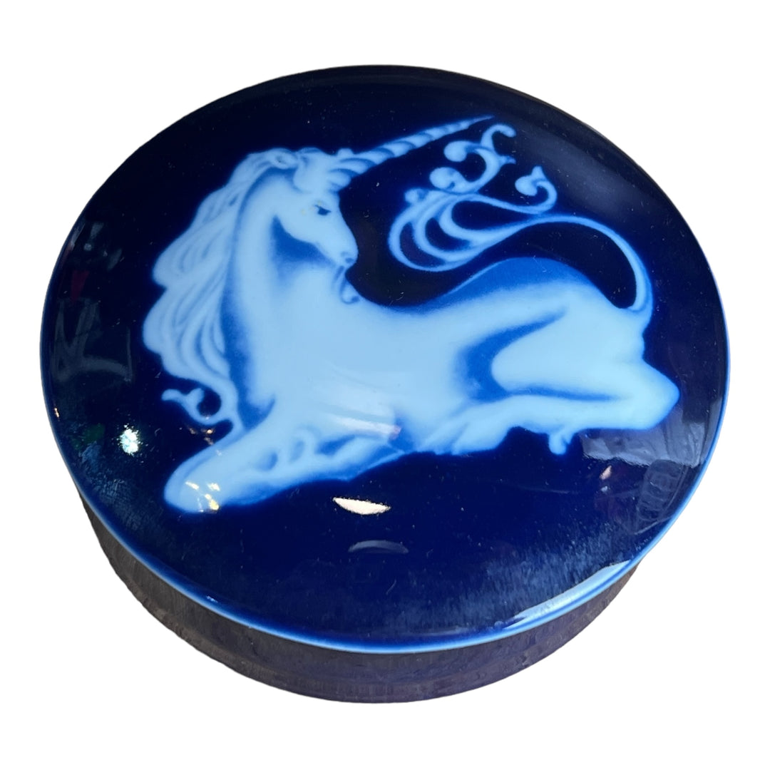 Ceramic Unicorn Trinket Box