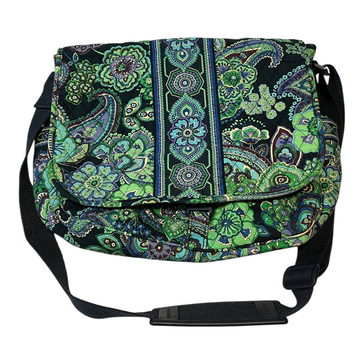 Vera Bradley  Blue Rhapsody Green Messenger Bag