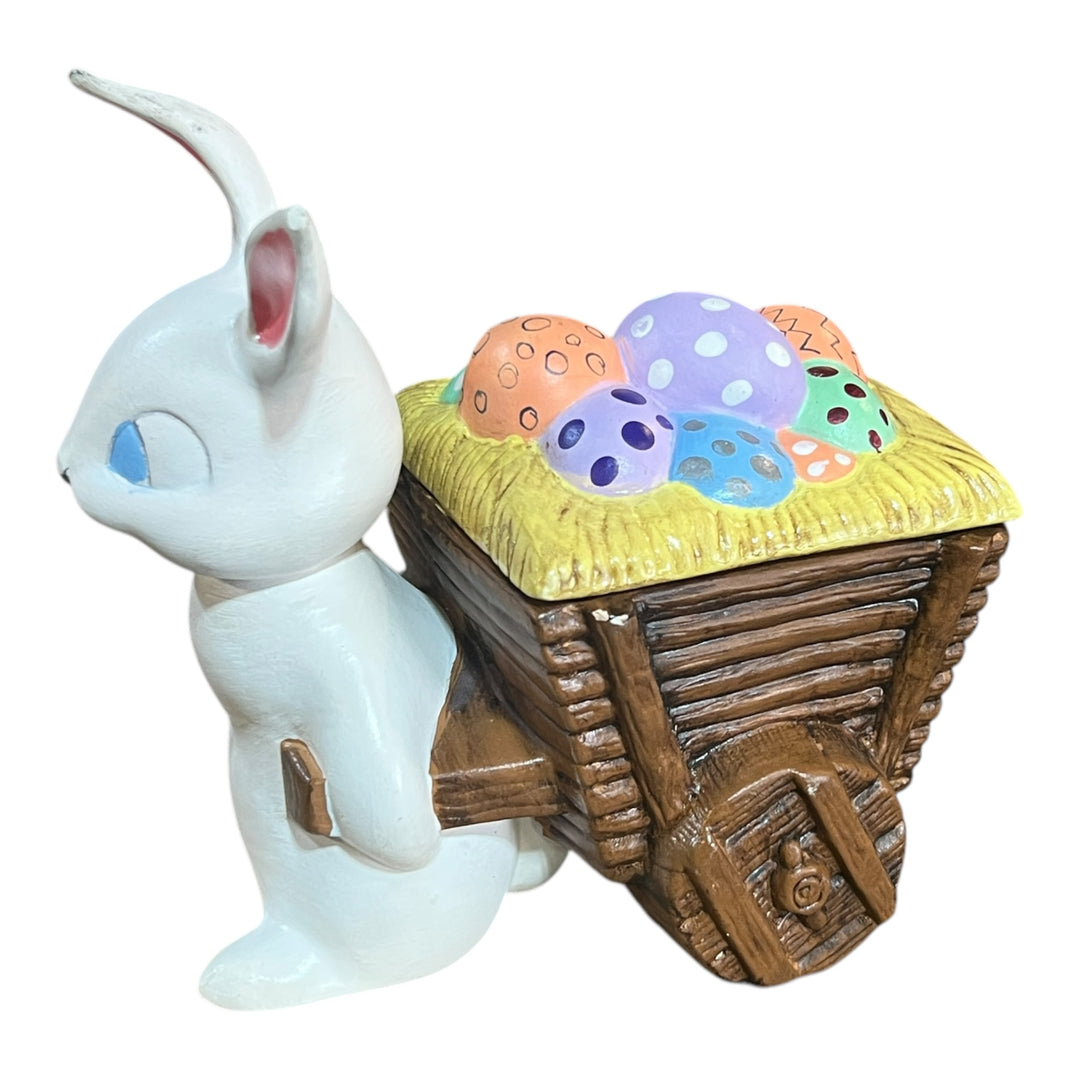 Easter - Ceramic Bunny With Wagon