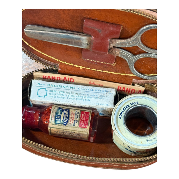 Vintage First Aid Kit in Small Zippered Case