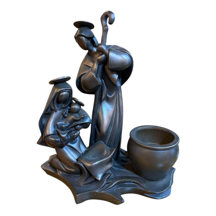 Vintage Partylite Holy Night Nativity Scene Bronze Tone Candle Holder