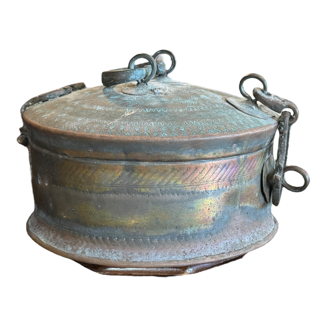 Antique Indian Brass Chapati Box