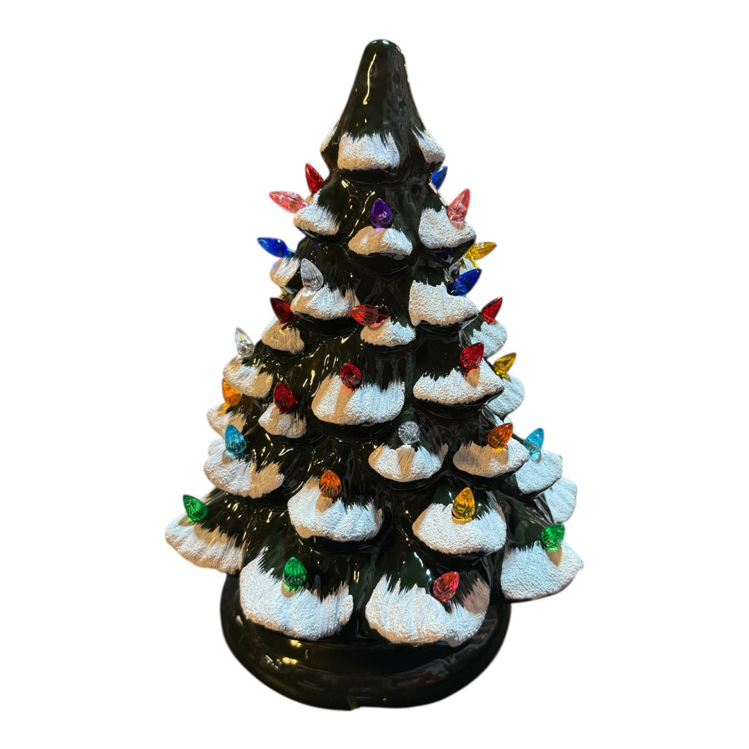 Vermont Country Store Lighted Ceramic Christmas Tree 12"