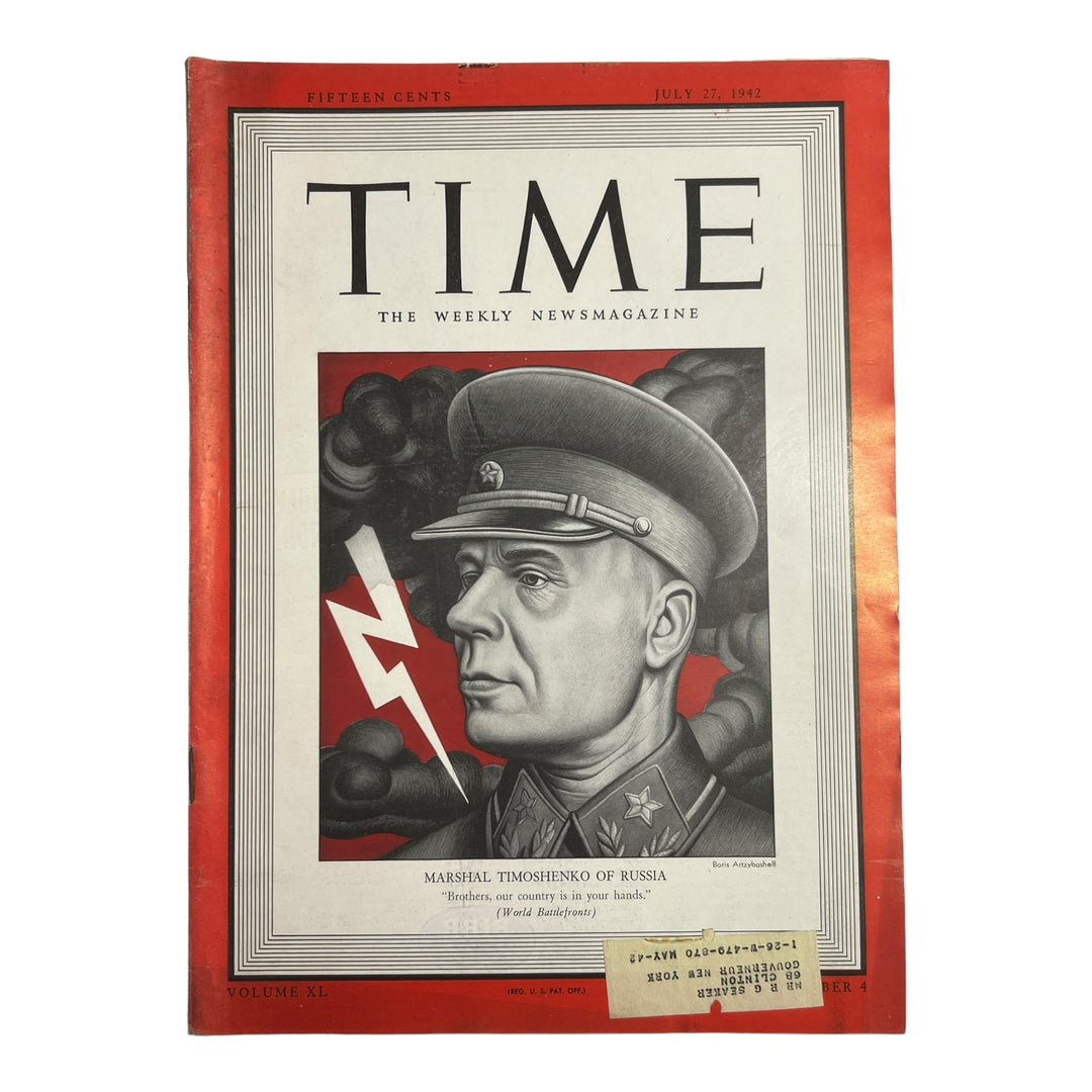 Time Magazine - July 27, 1942 Marshal Timoshenko of Russia