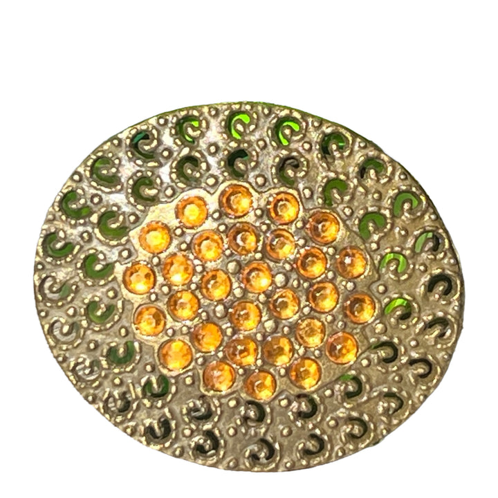 Amber Rhinestone Belt Buckle