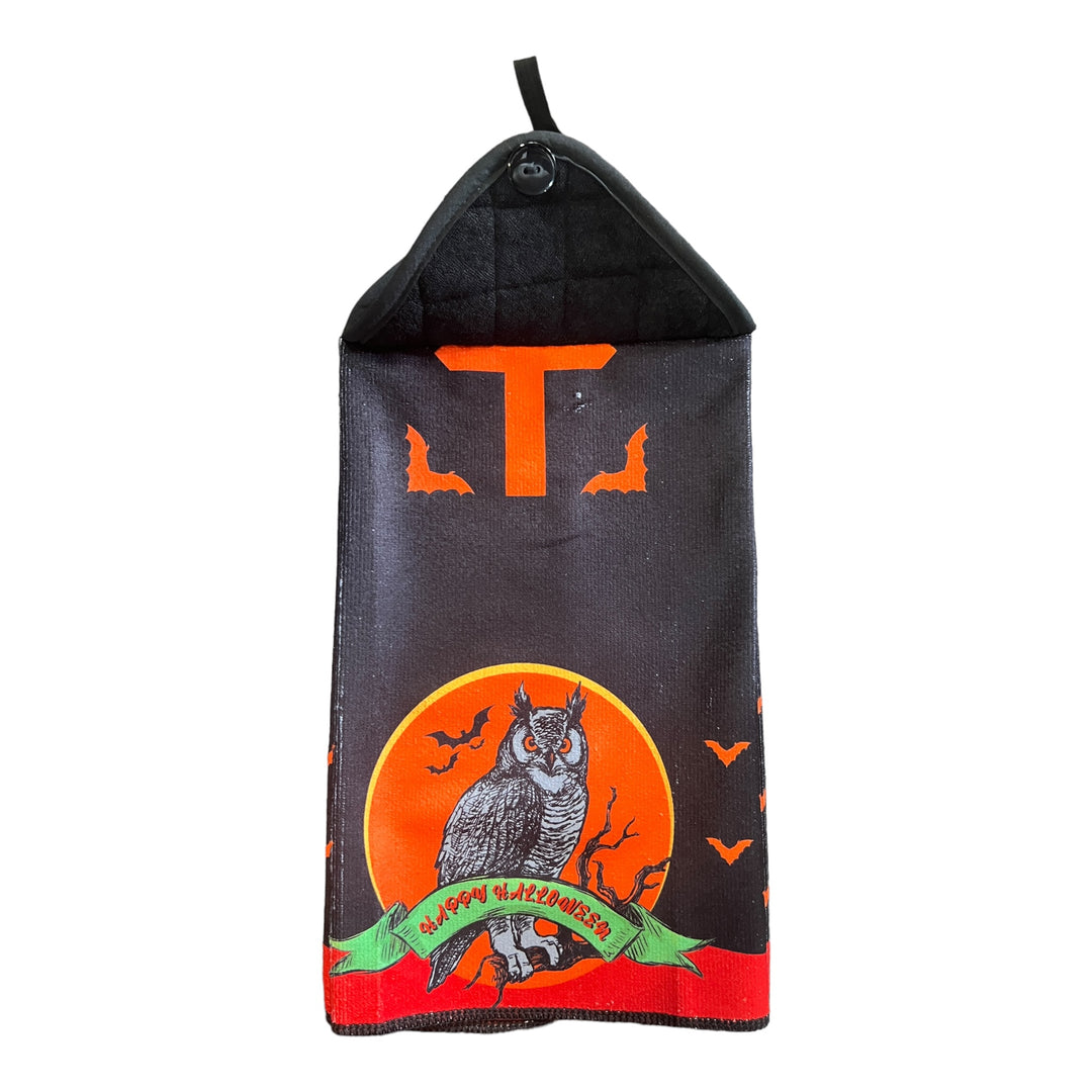 Handmade Hanging Towel - Happy Halloween Owl