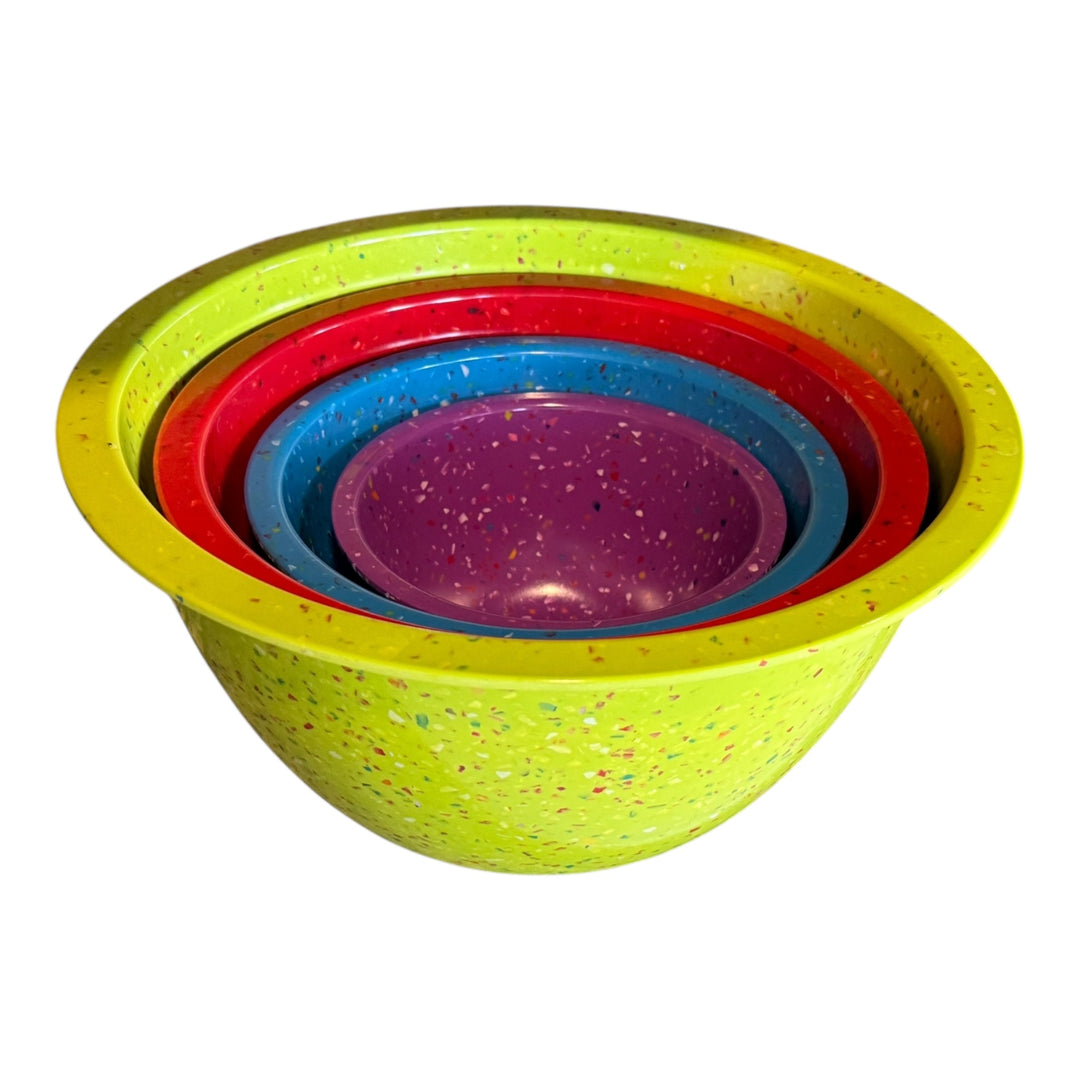 Set of 4 Zak Designs Melamine Confetti Nesting Bowls